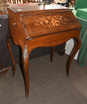 Lot 1377 - A late 19th century French Rosewood bureau...