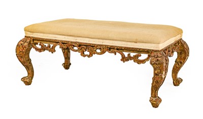 Lot 1384 - A Victorian Carved Giltwood Oversized Stool,...