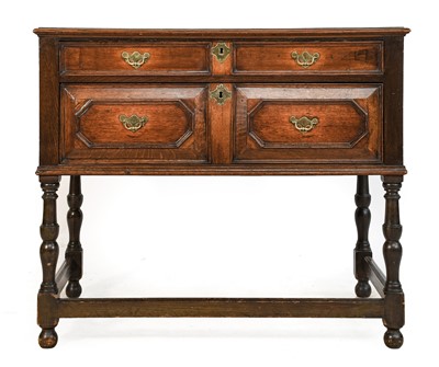 Lot 753 - An Oak Chest on Stand, 17th century in part,...