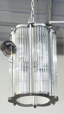 Lot 1274 - An Art Deco Style Silvered Metal Six-light...