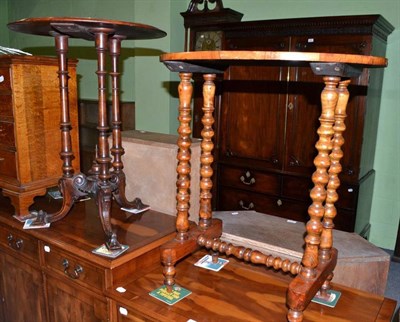 Lot 500 - A Victorian oval walnut occasional table and a burr walnut occasional table