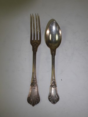 Lot 2037 - A Set of Six French Silver Table-Forks and Six Dessert-Spoons