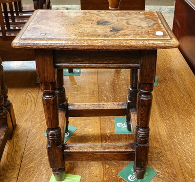 Lot 1350 - Two 19th century oak joint stools