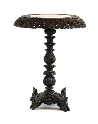 Lot 890 - An Early 20th Century Bombay Carved Blackwood...