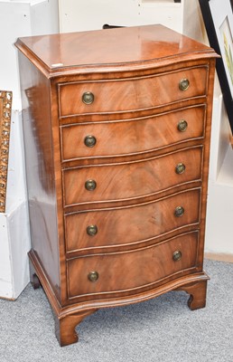 Lot 1276 - A reproduction mahogany five-height chest of...