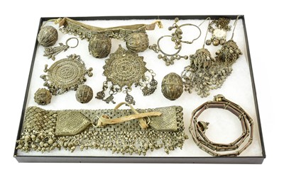 Lot 206 - A Collection of Omani/Bedouin Silver and White...