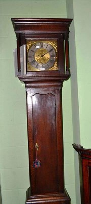 Lot 506 - An 18th century oak thirty hour longcase clock, dial chapter ring signed W Clark, Kendal