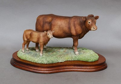 Lot 1098 - Border Fine Arts 'Limousin Cow & Calf' (Style One)