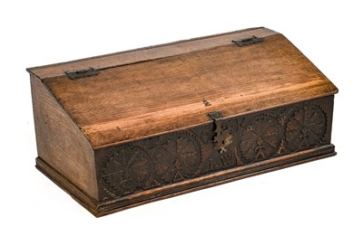 Lot 1328 - A 17th Century Bible Box, carved 1649 and...