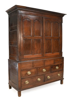 Lot 785 - A George III Joined Oak Livery Cupboard, 3rd...