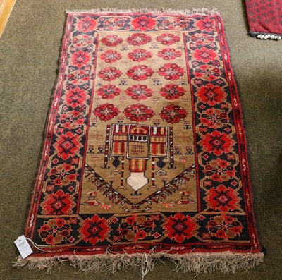 Lot 1221 - Afghan Prayer rug the camel field with a...