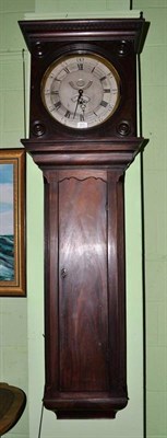 Lot 511 - A mahogany wall timepiece, dial bearing later inscription Charles Farrer, Pontefract