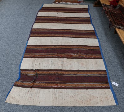 Lot 335 - Afghan flatweave, the field of narrow and wide...