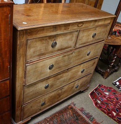 Lot 1296 - A George III inlaid mahogany four height chest...