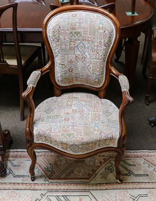 Lot 1314 - A pair of 19th century French mahogany fauteuils