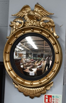 Lot 1378 - Regency style gilt and gesso convex wall...