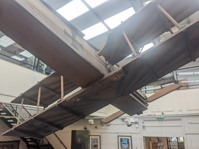 Lot 338 - A large wooden model aeroplane based on a...