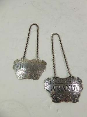 Lot 2059 - A Pair of Victorian Silver Wine-Labels