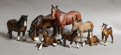 Lot 1200 - Beswick Brown Gloss Horses and Foals;...