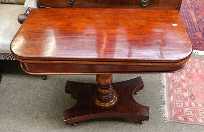 Lot 1322 - A Victorian Mahogany Fold Over Tea Table,...