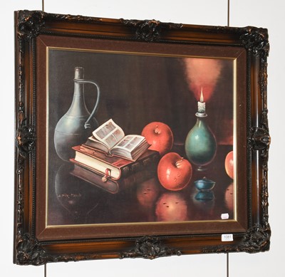 Lot 373 - 20th century Pila Monte, still life canvas...