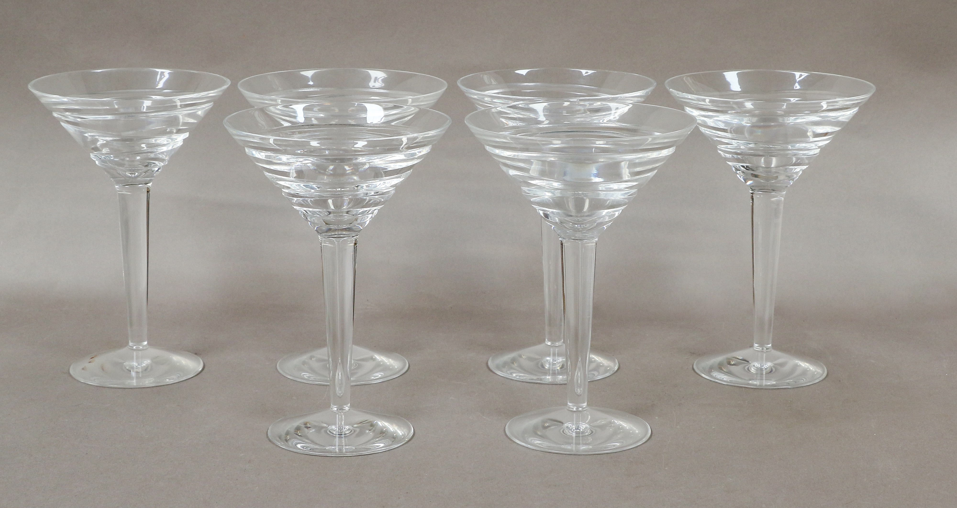 Lot 190 - A set of six Stuart crystal champagne