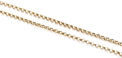 Lot 160 - A 9 carat gold chain, length 77.5cm