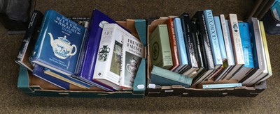 Lot 284 - Two boxes of reference books, mainly British...