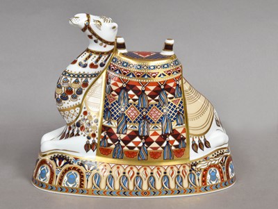 Lot 243 - A Royal Crown Derby paperweight, 'Camel', gold...