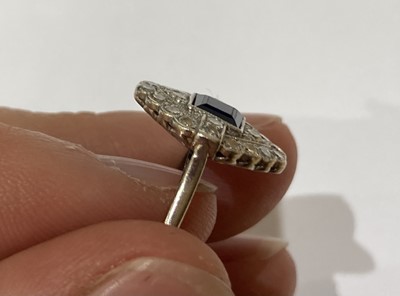 Lot 2108 - An Art Deco Sapphire and Diamond Ring