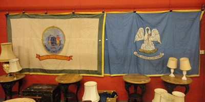 Lot 558 - Four large American state flags, believed to be from the Chicago Exposition late 19th/early...