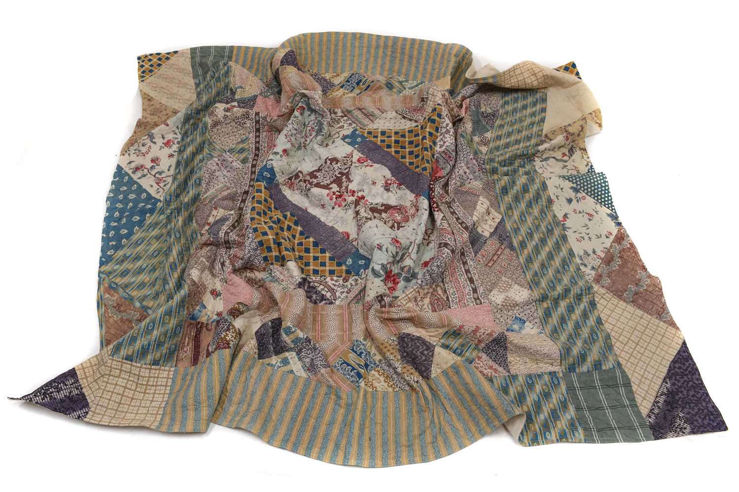 Lot 2119 - Early 19th Century Quilt with a central block...