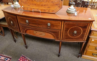 Lot 1360 - A 19th-century bow front mahogany sideboard...