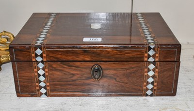 Lot 100 - A Victorian rosewood writing slope