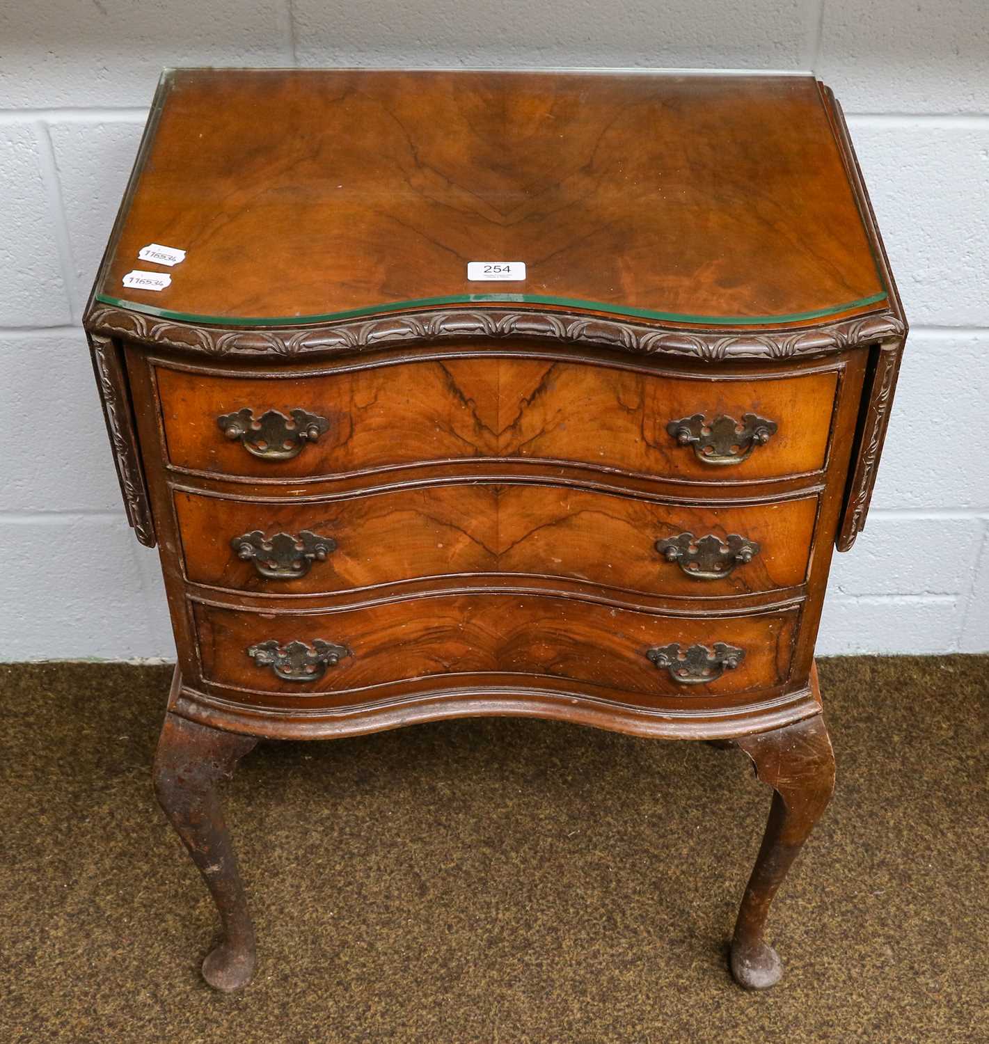 Lot 254 - 1920s/30s walnut canteen chest of plated...