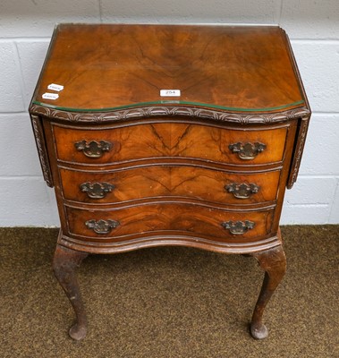 Lot 254 - 1920s/30s walnut canteen chest of plated...