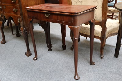 Lot 1141 - A Foldover Card Table, 19th century, fitted...