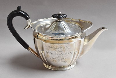 Lot 55 - An Edward VII Silver Teapot, by Roberts and...