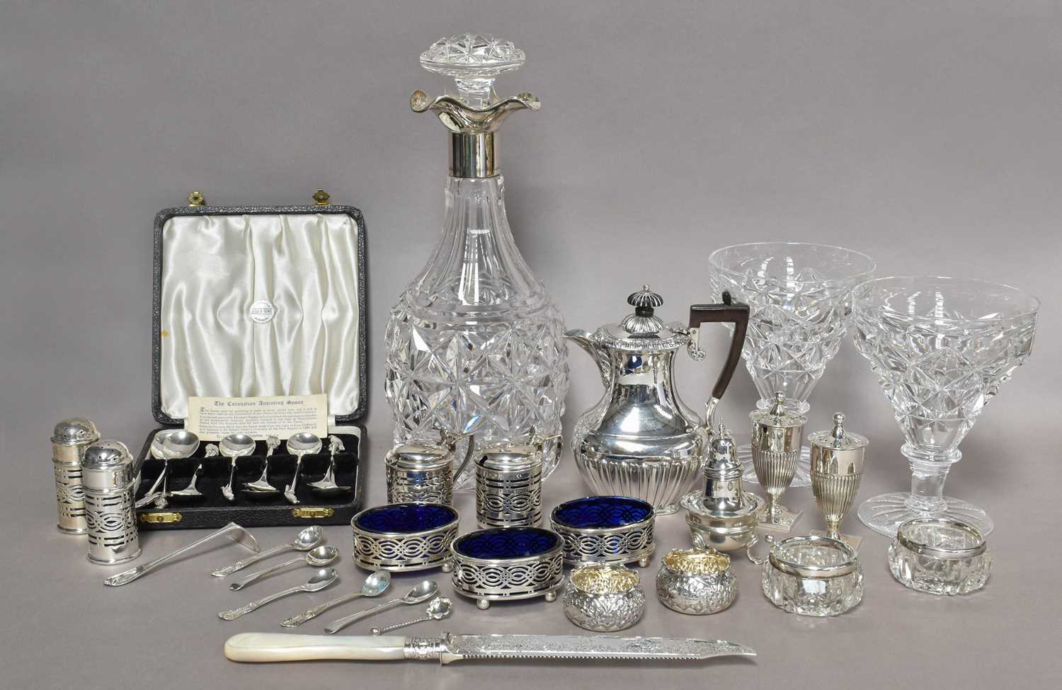 Lot 47 - A Collection of Assorted Silver, including: a...