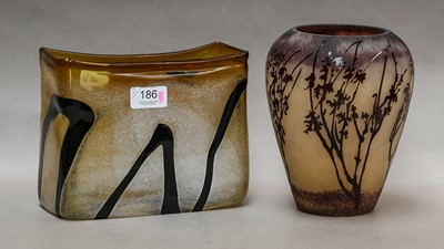 Lot 186 - A cameo glass vase, decorated with silhouettes...