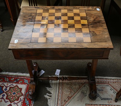 Lot 1315 - A early Victorian rosewood games table, with...