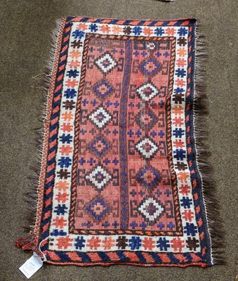 Lot 1087 - An Afghan Prayer Rug, the field of guls...