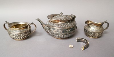 Lot 201 - A Three-Piece Victorian Silver Tea-Service, by...