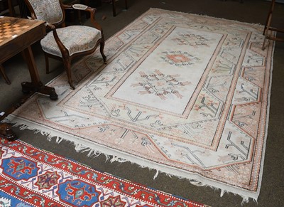 Lot 1210 - Melas Carpet, the ivory field with three...