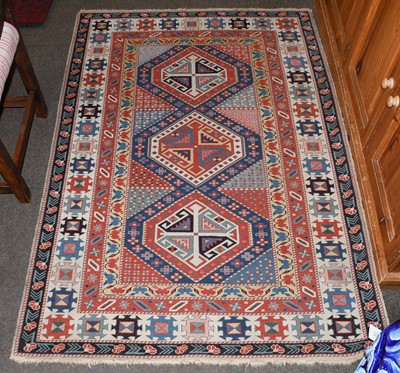 Lot 1216 - Turkish rug of Shirvan design, the...