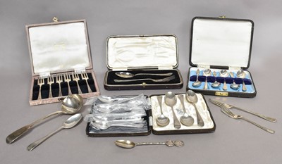 Lot 48 - A Collection of Assorted Silver Flatware,...