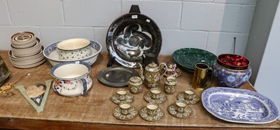 Lot 300 - A Zsolnay Pecs part coffee set; together with...