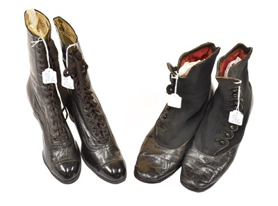 Lot 2077 - Pair of Late 19th Century French Black Leather...