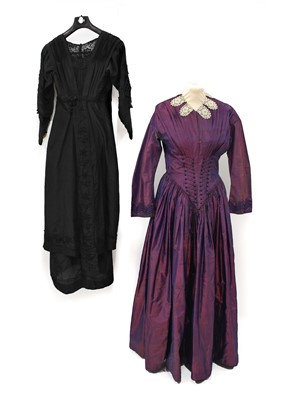 Lot 2042 - Late 19th Century Purple Shot Silk Dress, with...