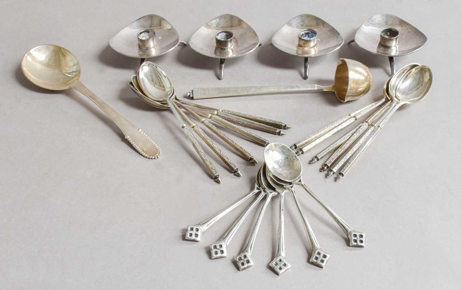 Lot 82 - A Collection of Assorted Danish Silver and...